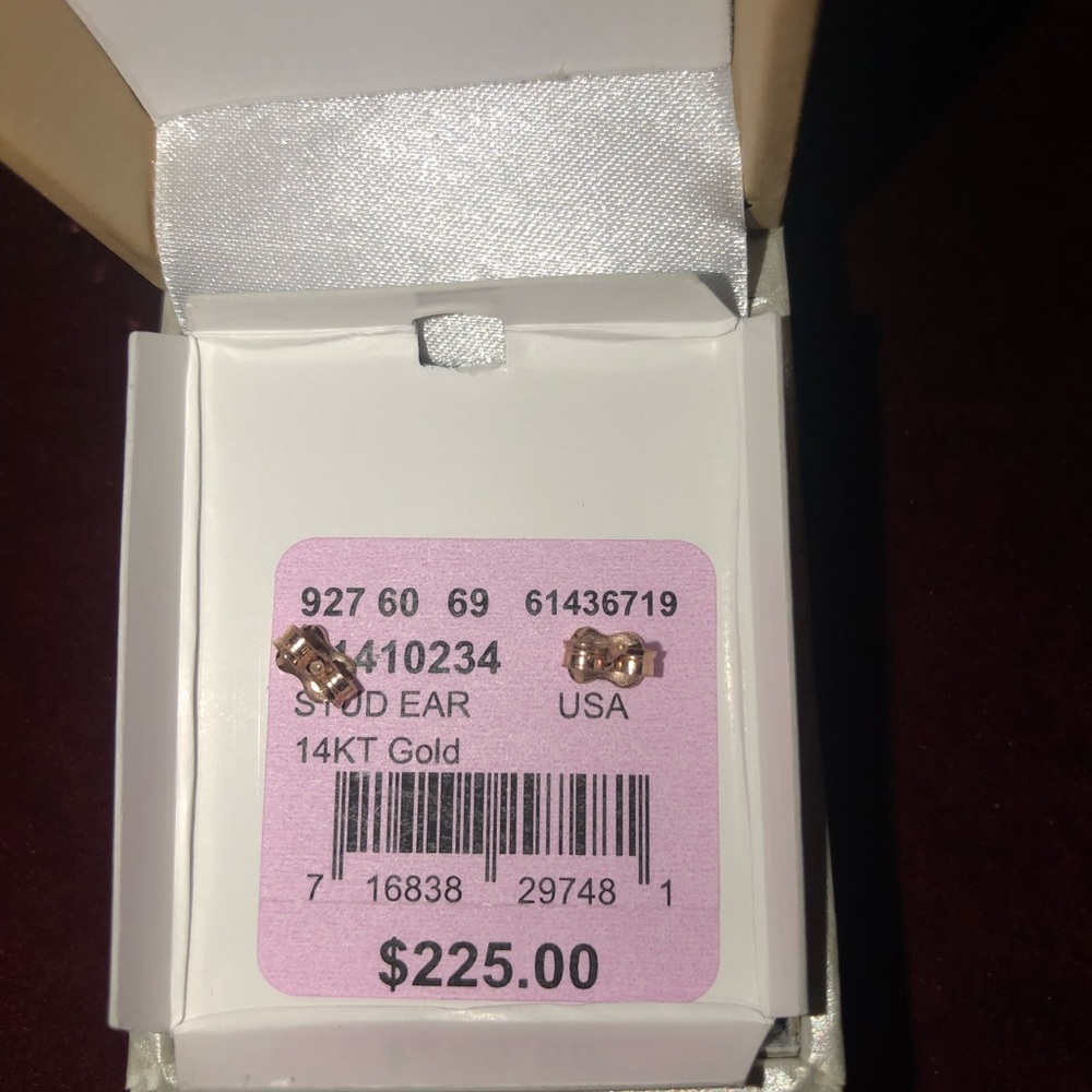 14k Rose Gold Love Knot Stud Earrings - Picture 4 of 8